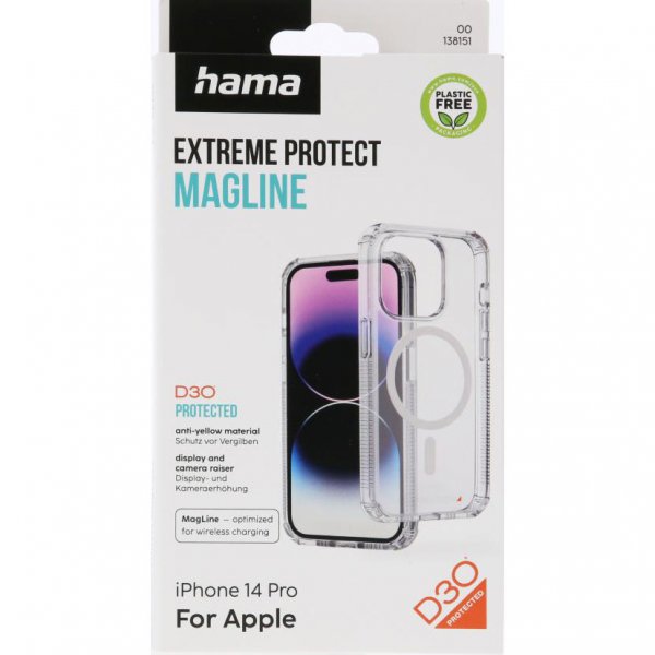 Hama iPhone 14 Pro Extreme Protect MagLine -suojakuori, läpinäkyvä