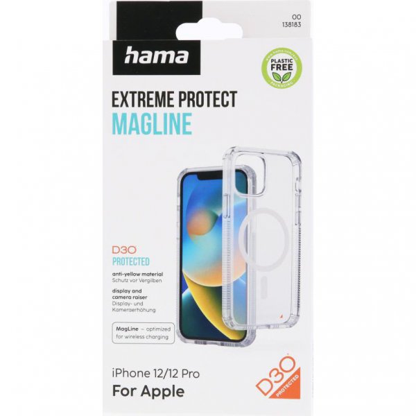 Hama iPhone 12/iPhone 12 Pro Suojakuori Extreme Protect MagLine Läpinäkyvä