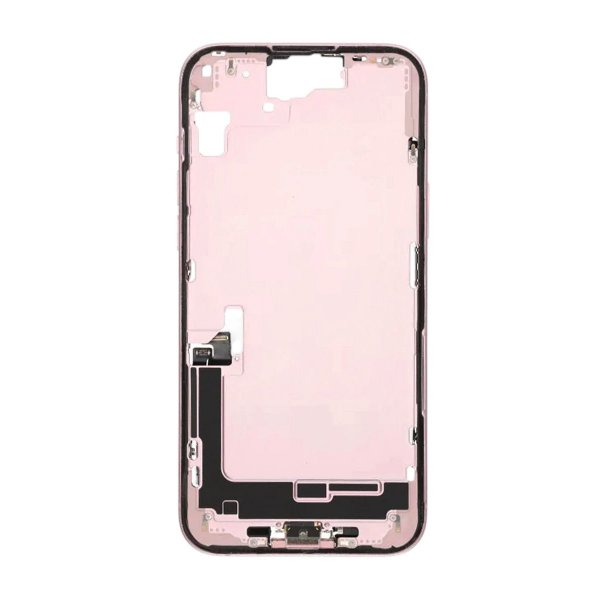 Keskikehys pikkutarvikkeilla iPhone 15 Plussalle - Pinkki OEM