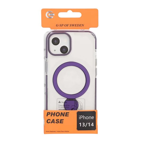 iPhone 13/iPhone 14 Kuori Sormusteline MagSafe Violetti