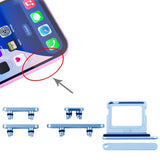 iPhone 16 ja 16 Plus -puhelimien painikkeet ja SIM-korttipidike - sininen