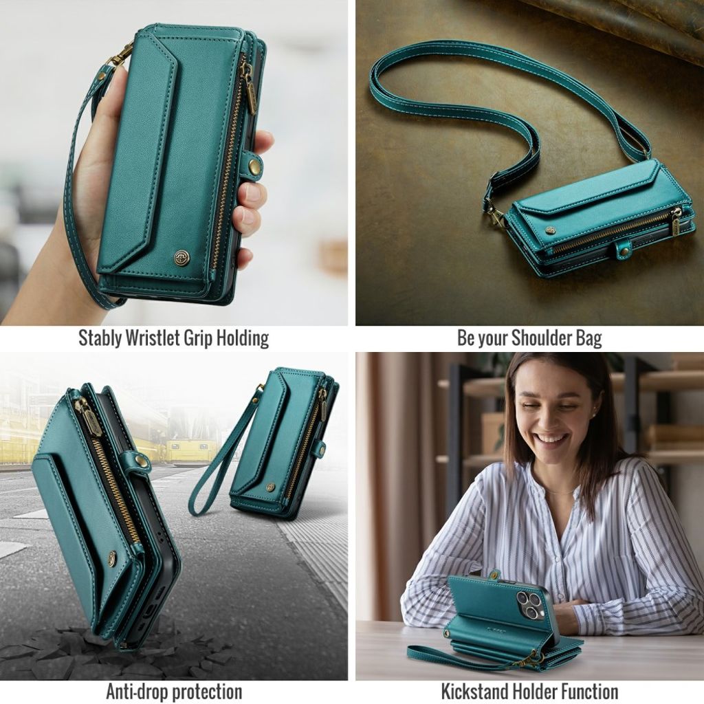 CaseMe iPhone 15 Pro Kotelo C36 Series Vihreä