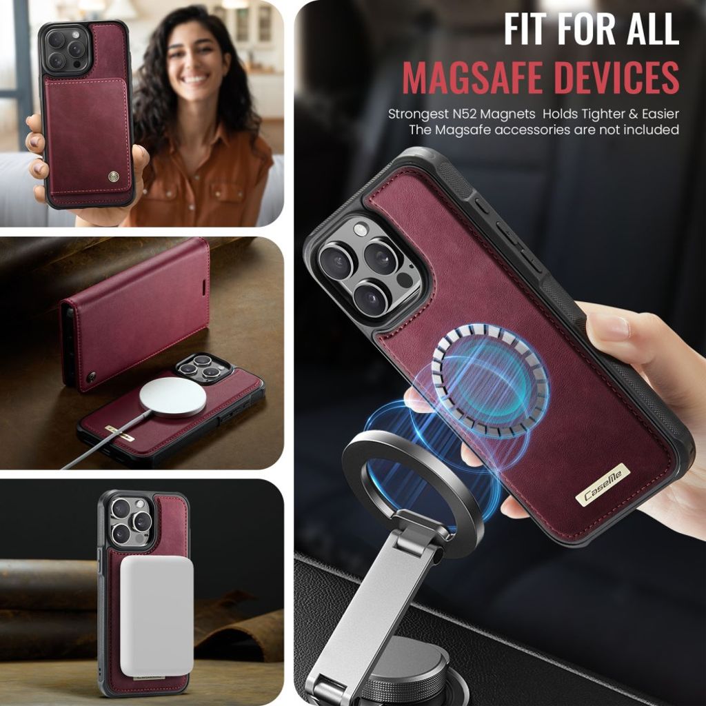 CaseMe iPhone 13 Pro Kotelo C49 Series Punainen