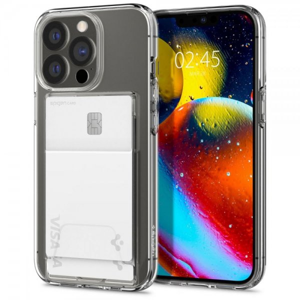 Spigen iPhone 14 Pro Max -suojakuori Crystal Slot Dual Crystal Clear