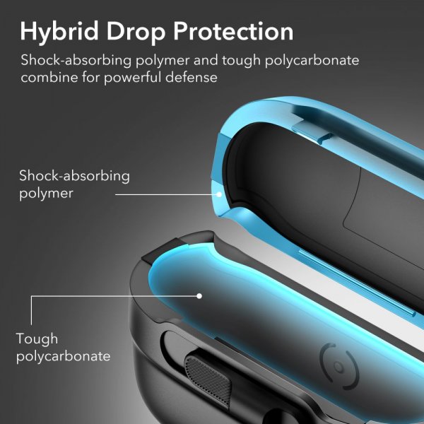 ESR AirPods Pro/AirPods Pro 2 -kuoret, Pulse FlickLock HaloLock, musta