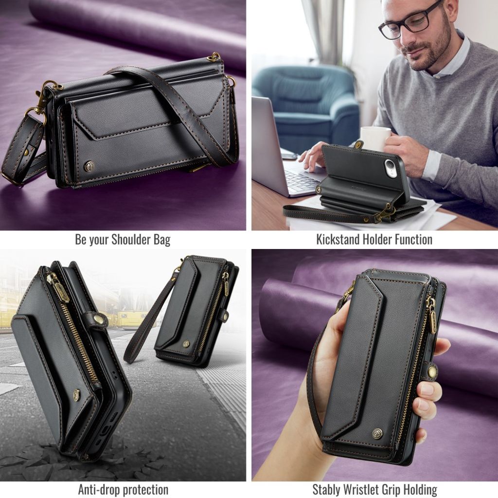 CaseMe iPhone 16e/iPhone 17e Kotelo C36 Series Musta