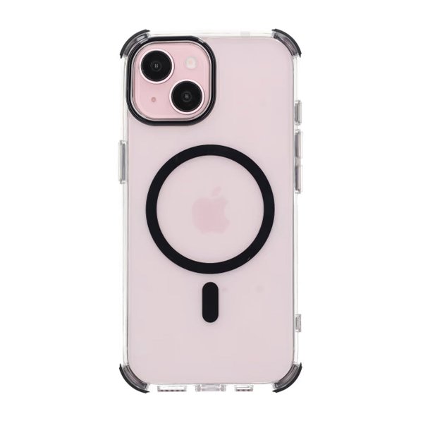 Rvelon iPhone 15 -kuori, vahvistetut kulmat, musta