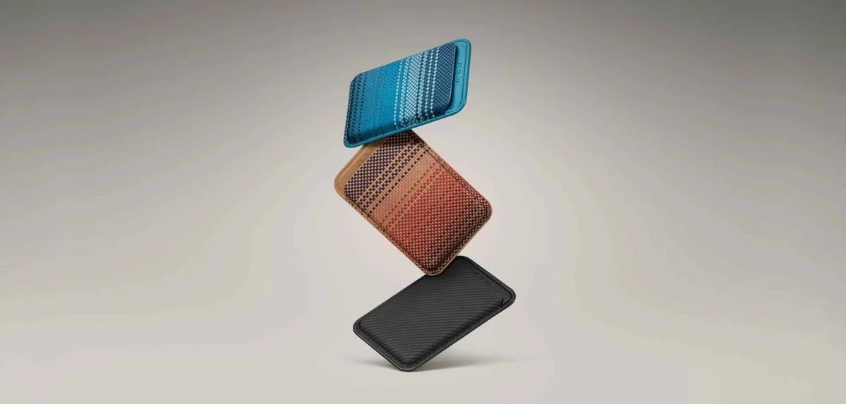 Pitaka Korttipidike Magnetic Woven Wallet Black/Grey Twill