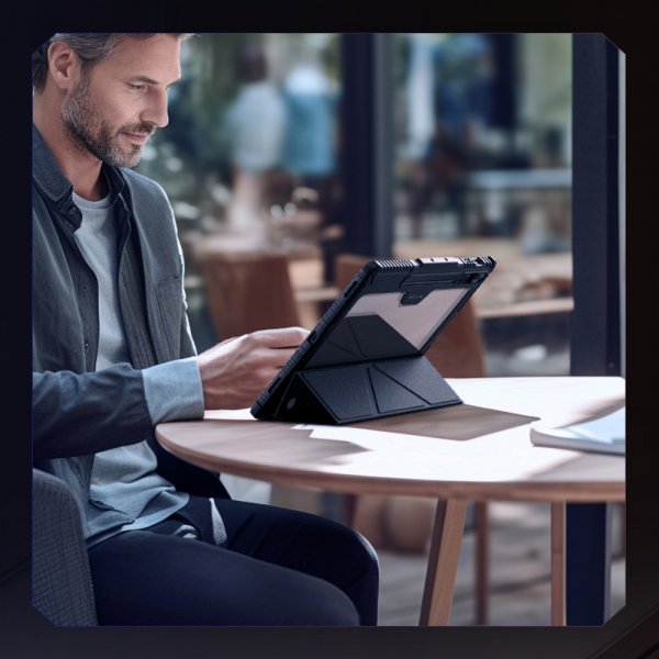 Nillkin Samsung Galaxy Tab S9 Plus/S10 Plus Kotelo Bumper Leather Case Pro Musta