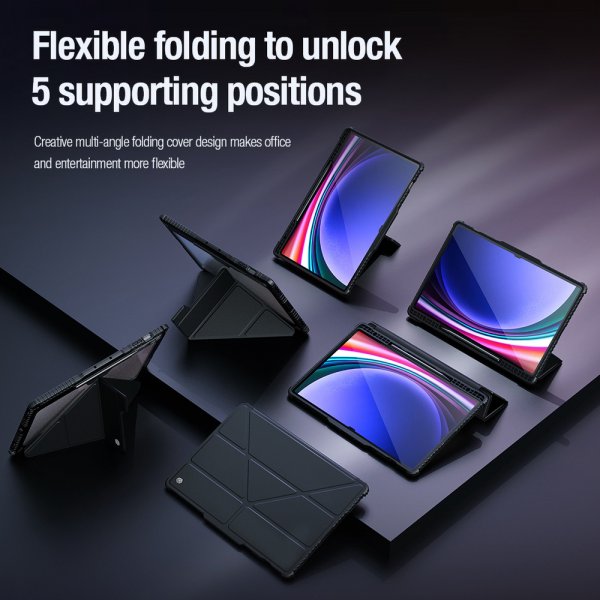 Nillkin Samsung Galaxy Tab S9 Plus/S10 Plus Kotelo Bumper Leather Case Pro Musta