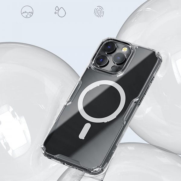 Nillkin iPhone 16 -suojakuori Nature Pro Series MagSafe, läpinäkyvä