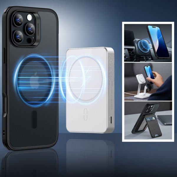 ESR iPhone 16 Pro Kuori ja Näytönsuoja Classic Hybrid MagSafe Setti Huurrettu Musta