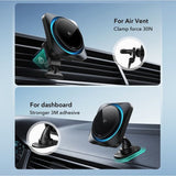 ESR Autoteline Qi2 Air Vent/Dashboard Wireless Car Charger CryBoost HaloLock, musta