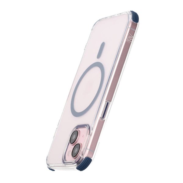 Rvelon iPhone 15 Suojakuori Vahvistetut Kulmat Sininen