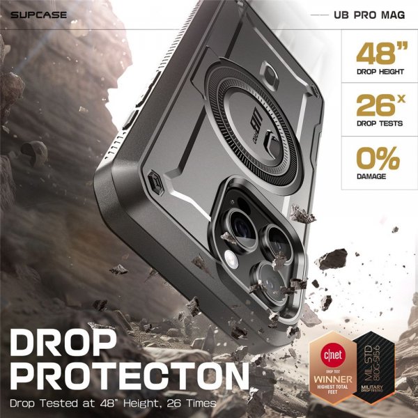Supcase iPhone 16 Pro Max -suojakuori UB Pro MagSafe Musta