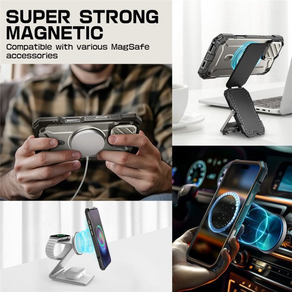 Supcase iPhone 16 Pro Max Kuori UB Mag XT Harmaa