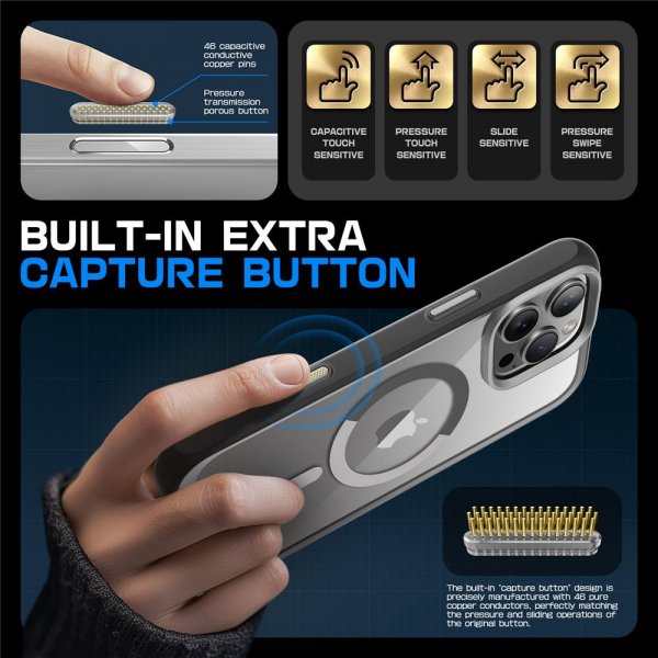Supcase iPhone 16 Pro Max -suojakuori UB Mag Harmaa