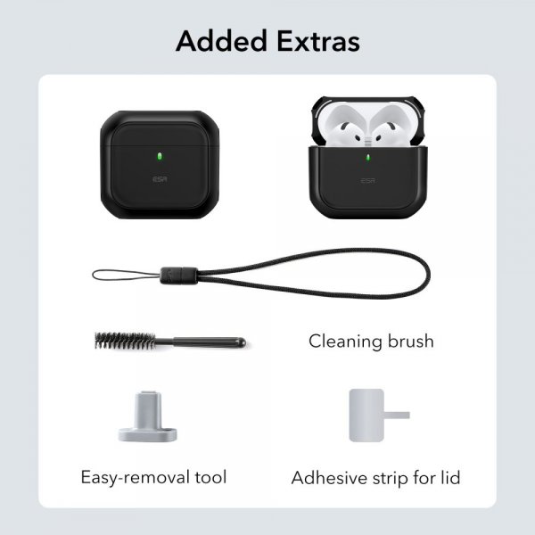 ESR AirPods 4 Kotelo Orbit Hybrid HaloLock Musta