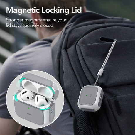 ESR AirPods 4/5 Kuori Orbit HaloLock Valkoinen
