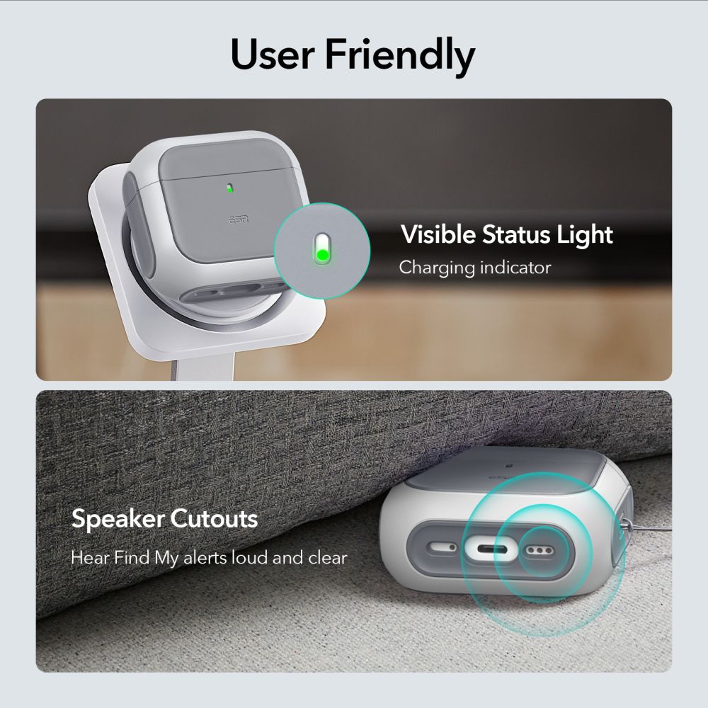 ESR AirPods 4/5 Kuori Orbit HaloLock Valkoinen