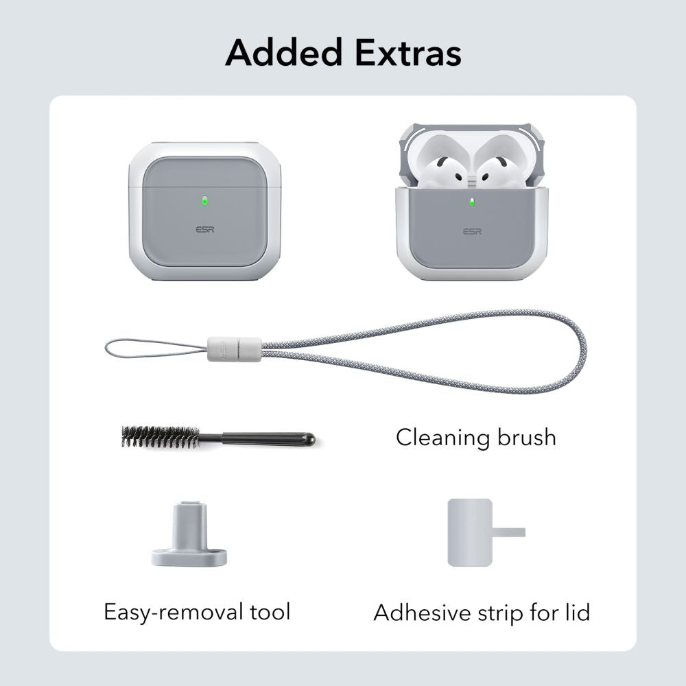 ESR AirPods 4/5 Kuori Orbit HaloLock Valkoinen