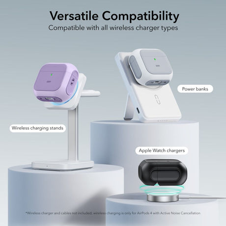 ESR AirPods 4/5 Kuori Orbit HaloLock Violetti