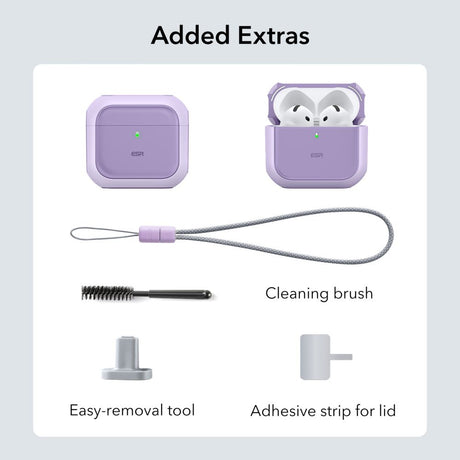 ESR AirPods 4/5 Kuori Orbit HaloLock Violetti