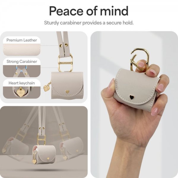 Spigen AirPods 4 -kotelo, Cyrill Mini Bag, beige