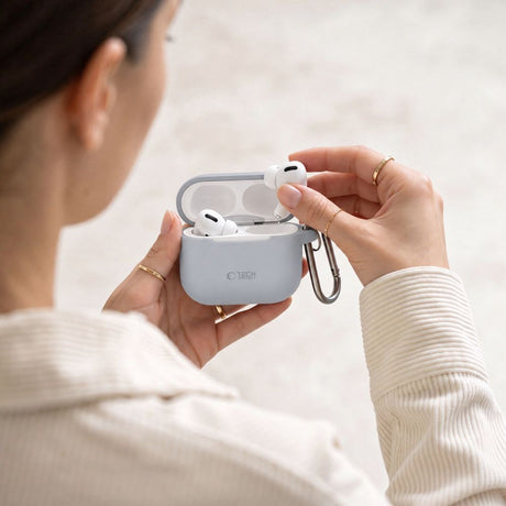 Tech-Protect AirPods 4 Kuori Silicone Hook Harmaa