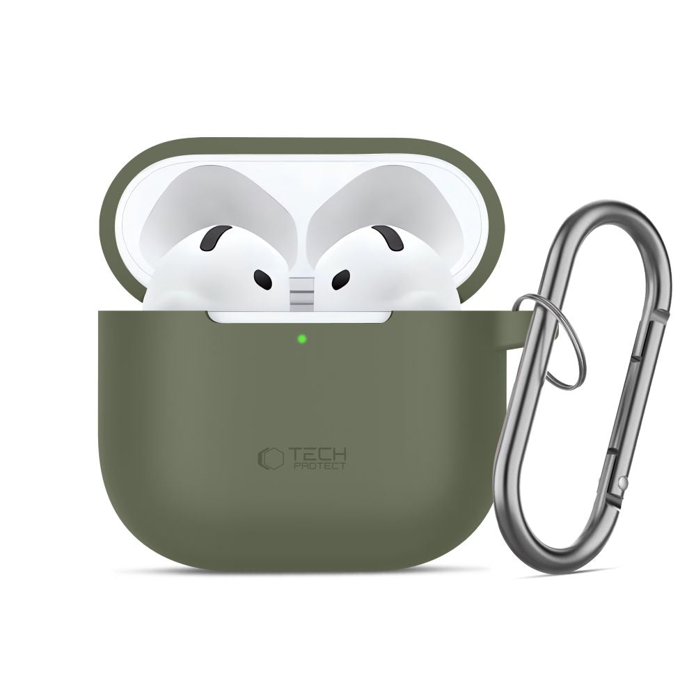 Tech-Protect AirPods 4 Kuori Silicone Hook Vihreä