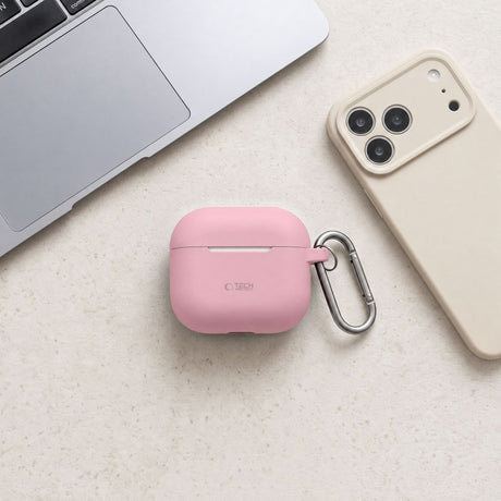 Tech-Protect AirPods 4 Kuori Silicone Hook Vaaleanpunainen