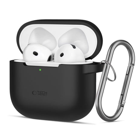 Tech-Protect AirPods 4 Kuori Silicone Hook Musta