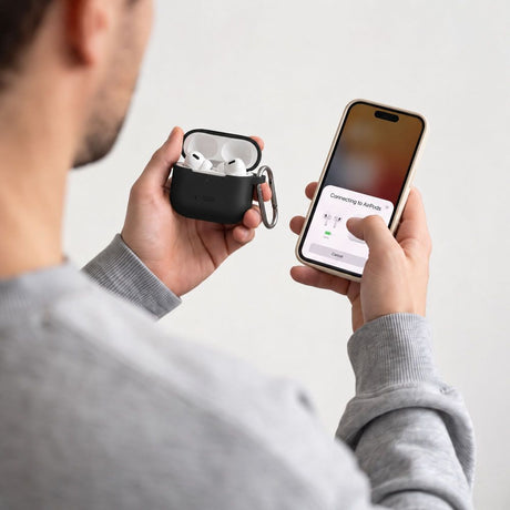 Tech-Protect AirPods 4 Kuori Silicone Hook Musta