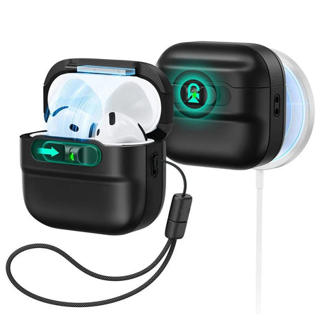 ESR AirPods 4/5 Kuori Pulse FlickLock HaloLock Musta