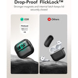 ESR AirPods 4/5 Kuori Pulse FlickLock HaloLock Musta
