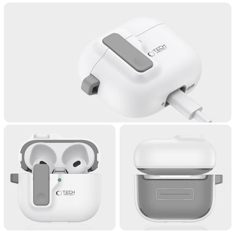 Tech-Protect AirPods 4 Kuori Slim Hook Valkoinen