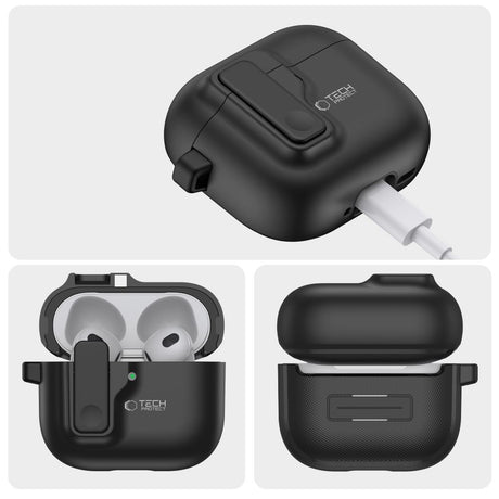 Tech-Protect AirPods 4 Kuori Slim Hook Musta