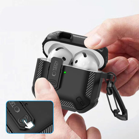Tech-Protect AirPods 4 Kuori Carbonox Musta