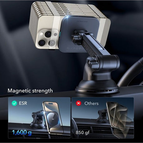 ESR Autoteline Qi2 Kojelauta Langaton Autolaturi HaloLock Musta