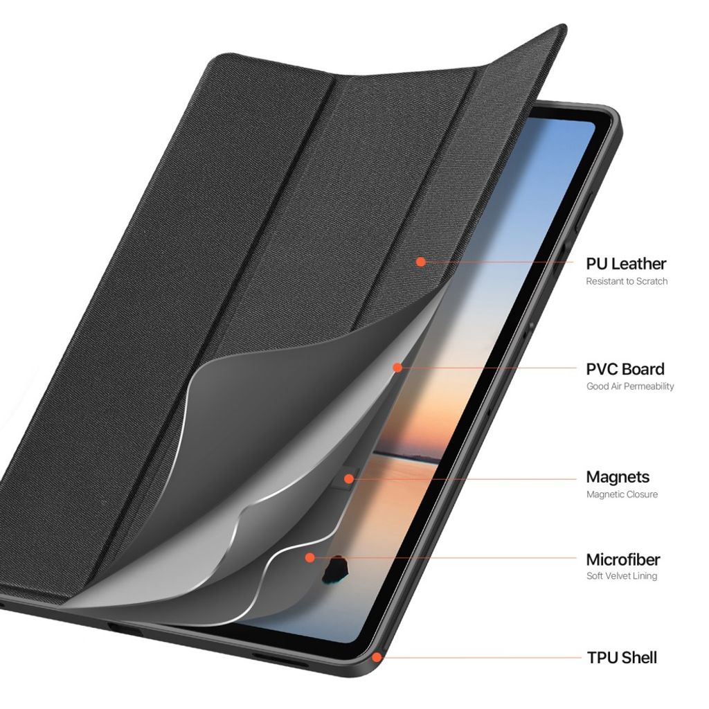 Dux Ducis Samsung Galaxy Tab S12 Plus Kotelo DOMO Series Musta