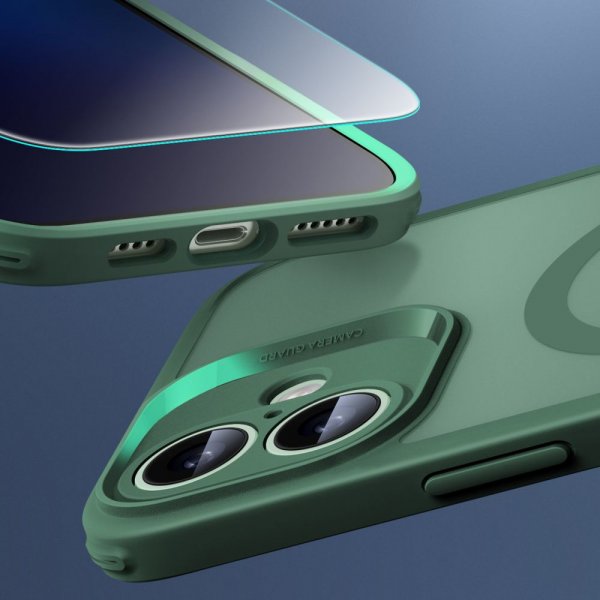 ESR iPhone 16 -suojakuori ja -näytönsuoja Classic Pro MagSafe -setti vihreä
