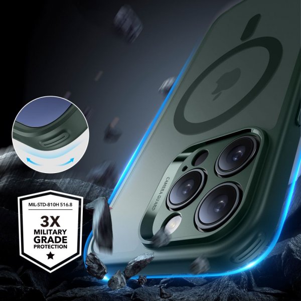 ESR iPhone 16 Pro Kuoret ja Näytönsuoja Classic Pro MagSafe Set Vihreä