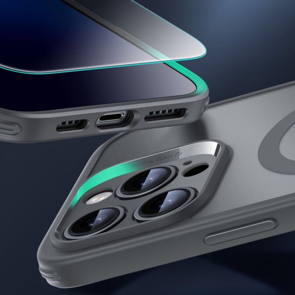 ESR iPhone 16 Pro Max Kuori ja Näytönsuoja Classic Pro MagSafe Setti Harmaa