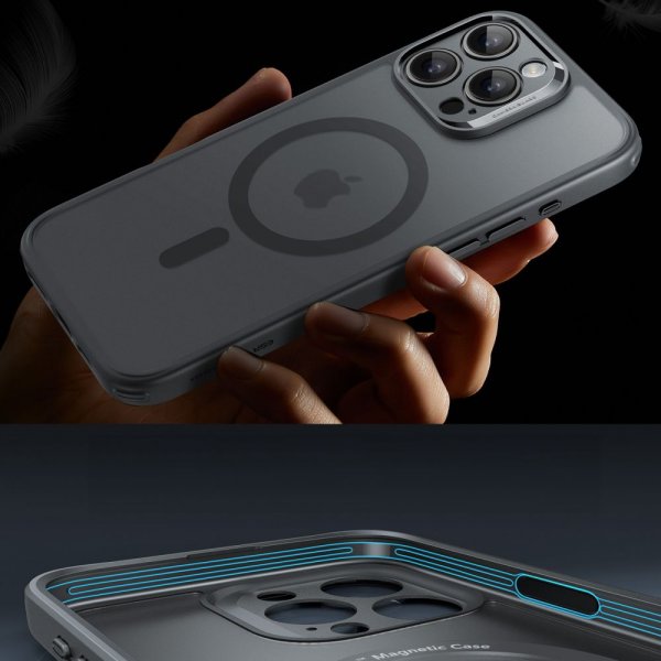 ESR iPhone 16 Pro Max Kuori ja Näytönsuoja Classic Pro MagSafe Setti Harmaa