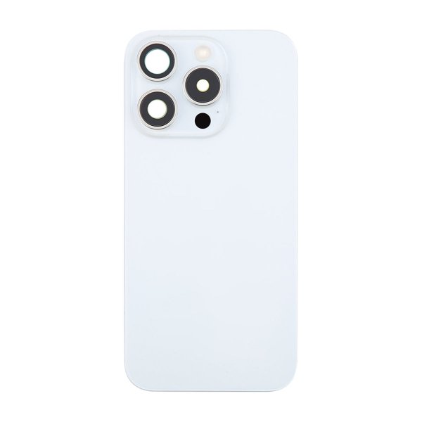 iPhone 16 Pro Max Takaosa Lasi Täydellinen OEM - Valkoinen Titaani