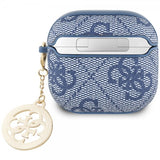 Guess AirPods 4 Kotelot Classic Logo 4G Charm Sininen