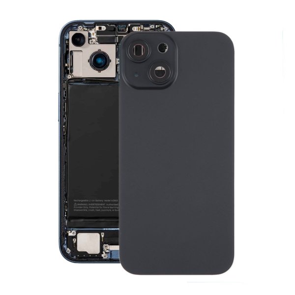 iPhone 15 Takalasi magneetilla ja kameran linssillä - Musta