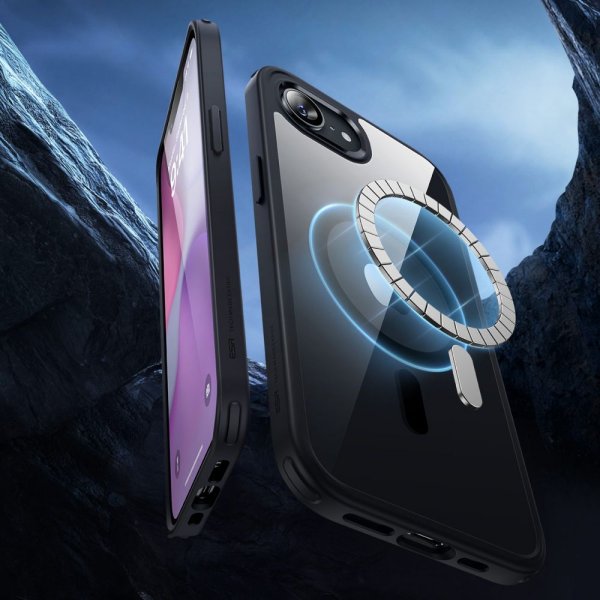 ESR iPhone 16e/17e Classic Hybrid HaloLock -kuori, musta