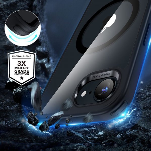 ESR iPhone 16e/17e Classic Hybrid HaloLock -kuori, musta