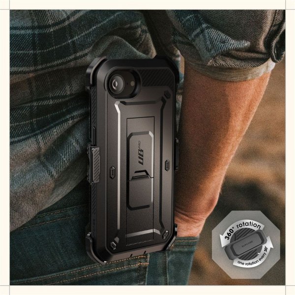 Supcase iPhone 16e/iPhone 17e Suojakuori UB Pro Musta